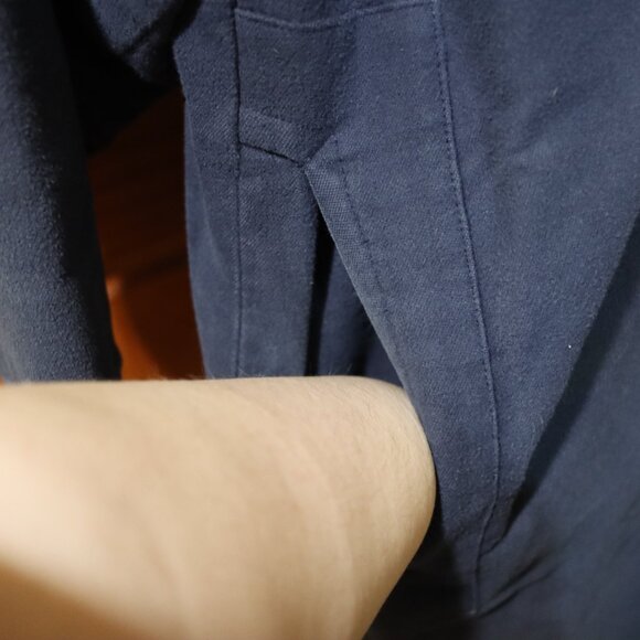 Parachute Canada Vintage Navy High Collar Belted Long Coat Architectural 80s - Picture 10 of 16